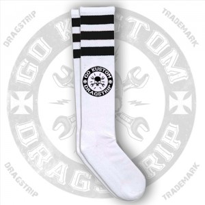 Dragstrip Kustom Go Kustom Skull Socks Black Stripes